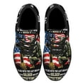 thumbnail image 2 of Memorial Day Honor Fallen Soldiers Veterans Our Does Not Fly Because Shoes Sneakers Black Size 7, 2 of 7