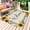 Yellow Green Beige, variant on Yellow Sunflowers Outdoor Rug 5x7 Ft - Reversible Patio Rug Outdoor Camping Rugs, Botanical Floral Leaves Wooden Grain Washable Indoor Outdoor Area Rugs, Non-Slip Outdoor Carpet Runner for Deck/Porch