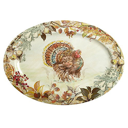 OVER AND BACK TURKEY PLATTER 20 x 18 inch ceramic Platter