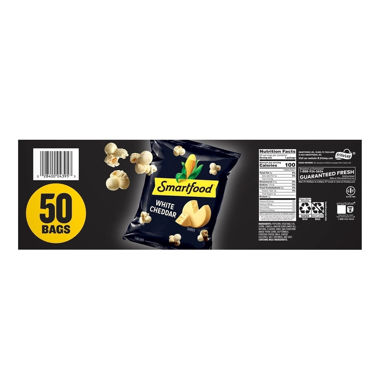 Smartfood White Cheddar Cheese Popcorn 0.625 Ounce (Pack of 50)