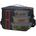 thumbnail image 5 of Lunchbag Reusable Insulated Lunch Tote, Leakproof, Waterproof Cooler Black, 5 of 5