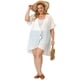 thumbnail image 3 of Women's Plus Size Cardigan Hollow Out Ruffle Short Sleeve Midi Summer Cardigans White 4X, 3 of 7