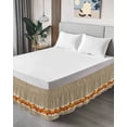 thumbnail image 4 of Thanksgiving Fall Bed Skirt Queen Size 18 Inch Drop, Orange Pumpkin Maple Leaf Linen Bottom Wrap Around Dust Ruffle Bedskirts, Wrinkle & Fade Resistant Easy Fit Bedskirt with Adjustable Elastic, 4 of 8