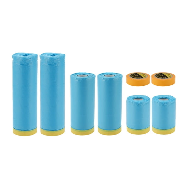 Juego de papel enmascarador Unique Bargains con cinta 2000x55cm/65.62ftx21.65" 1 juego de kit de papel pre-cintado con 2 rollos de cinta azul