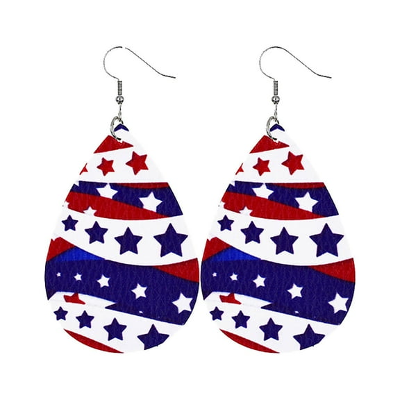 BGZLEU Independence Day 4th of July American，Colored Pentagram With Diamond Drop，American USA Flag Earrings，Diamond Crystal Dangle Drop Earring，4th of July Independence Day Gift
