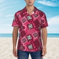 thumbnail image 2 of Pofeuu Geometry Print Hawaiian Shirt for Men Sleeves Casual Button Down Summer Beach Dress Shirts T-Shirts,Medium, 2 of 7