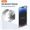 thumbnail image 2 of KOMI 2 Pack 2 in 1 Waterproof Case for Apple Watch Series 8 7 41mm, Straight Edge PC Front & Back Bumper with Tempered Glass Screen Protector 360 Protective Cover for iWatch (41mm, White/White), 2 of 5