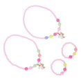 thumbnail image 1 of 2 Set Kids Bracelets Beautiful Necklace Jewelry Unicorn Bracelets for Girls Kids Children (Pink), 1 of 2