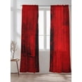 thumbnail image 2 of Sheer Curtains 84 inches Long, Red Abstract Art Graffiti Paint Style Light Filtering Sheer Window Curtains Rod Pocket Voile Drapes for Bedroom Living Room, 52"W x 84"L 2 Panels, 2 of 7