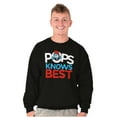 thumbnail image 4 of Papa Smurf Pops Knows Best Cool Dad Men's Crewneck Sweatshirt Brisco Brands S, 4 of 6