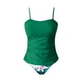 thumbnail image 6 of UJNDER Swimsuit for Women Bandeau Swimsuits for Women Two Piece Ruched Tankini Sets Strapless Swimwear with Womens Bathing Suits Green_002 XXL, 6 of 7
