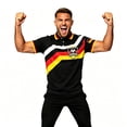 thumbnail image 2 of Ceisia Men Germany Flag Soccer Print Short Sleeve Turn Down Collar Casual Polo Shirt Black S Gift, 2 of 6