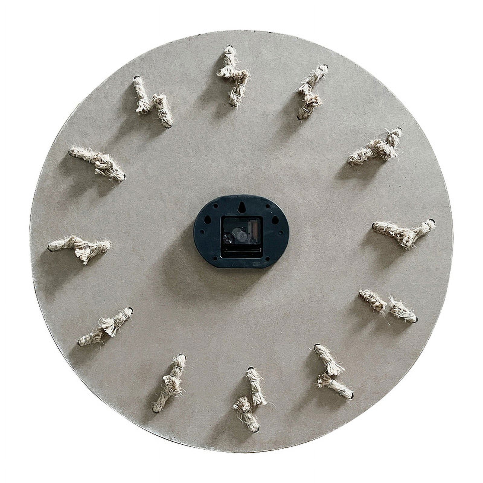 Camila White Jute Rope Shiplap Wood Round Wall Clock