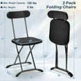thumbnail image 4 of Aimee Lii 2 Pieces Outdoor Folding Chair Set with Sturdy Frame and Ergonomic Backrest, Outdoor Patio Furniture for Balcony Backyard, Sturdy-Black, 4 of 7