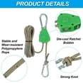 thumbnail image 5 of Uxcell Adjustable Rope Hanger, Ratchet Grow Light Hangers Reflective Reinforced Internal Gear Ratchet Green 1/8" x 7, 5 of 6