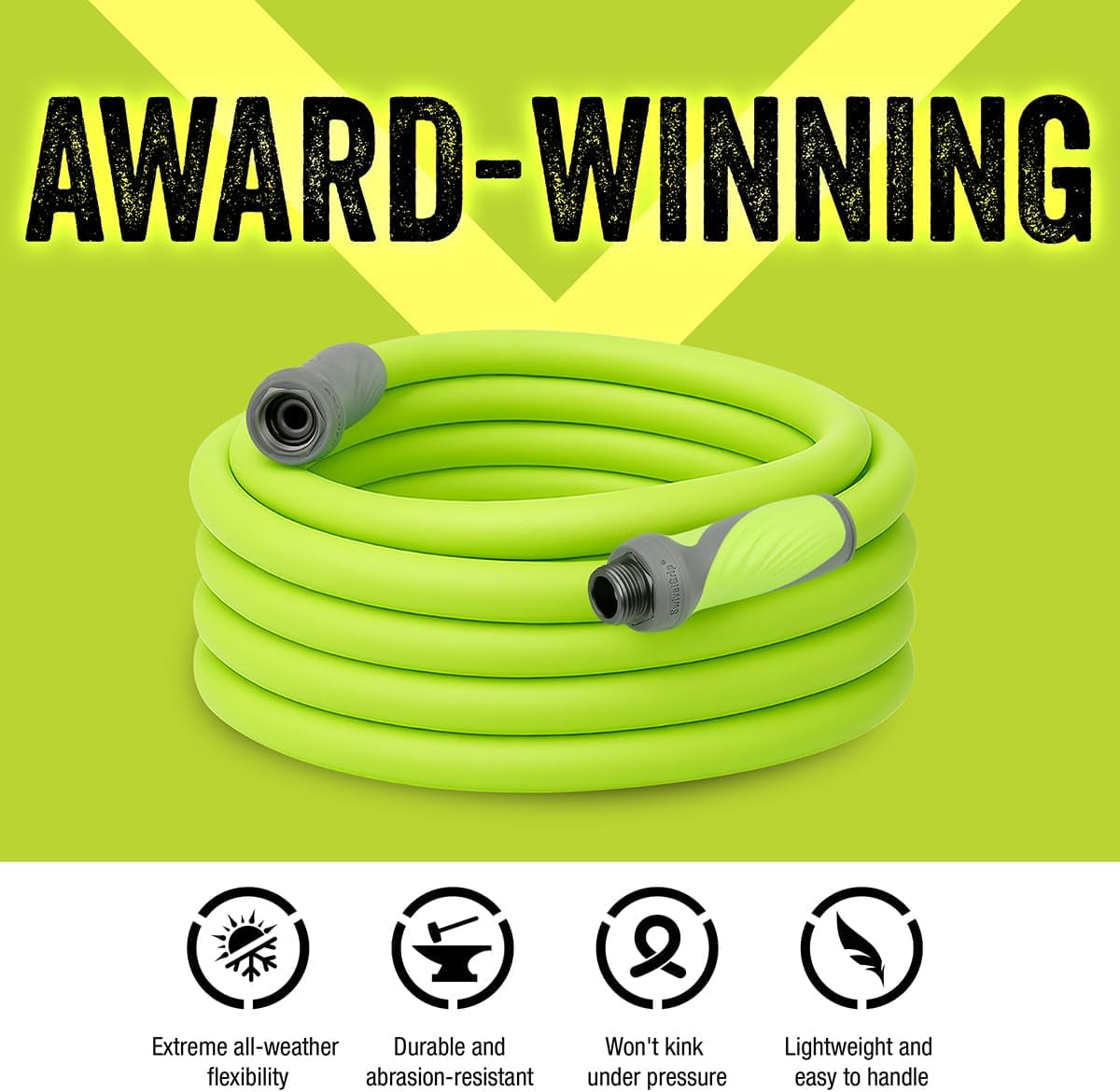 Neatifyes Garden Hose with SwivelGrip, 5/8 in. x 75 ft., Lightweight All-Weather Water Hose, Durable and Flexible, Leak-Free Connections