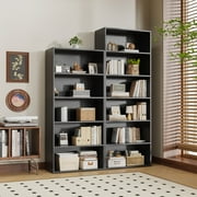 EDX 5 Tier Bookcase Storage, 53 Inch Large Tall Floor Standing Open Bookshelf for Home Office, Living Room, and Bedroom, Black