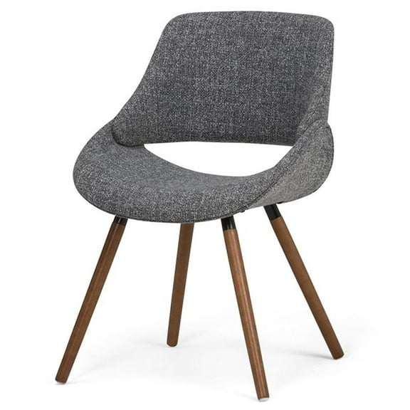 Pemberly Row Mid-Century Fabric Dining Side Chair in Gray and Natural