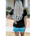 thumbnail image 3 of POGLIP Women's Black Gradient Snowflake Graphic Print Short Sleeve T Shirt, 3 of 6