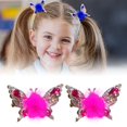 thumbnail image 1 of Horquilla de mariposa voladora 2024, nuevas pinzas para el pelo coloridas y brillantes para niñas pequeñas, lazos para el pelo de mariposa con bolas de peluche para niñas, accesorios para el pelo de m, 1 of 7