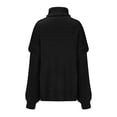 thumbnail image 5 of Ohufall Women's Knit Sweater Fall Winter Crew Neck Casual Pullover Solid Color Long Sleeve Warm Tops, 5 of 5