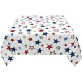 thumbnail image 2 of 4th of July Tablecloth Square 54x54 Inch,White Red Blue Patriotic Stars Table Cloth,Stain Resistance Polyester American Independence Day Farmhouse Table Covers for Kitchen Dining Party Picnic, 2 of 6