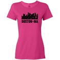 thumbnail image 3 of Inktastic Boston Massachusetts City Skyline with Grunge Women's T-Shirt, 3 of 5