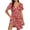 Red, variant on Women's Dresses Fashion Print V-Neck Short Sleeve Loose Pleated Knee Length Dress Red XXL