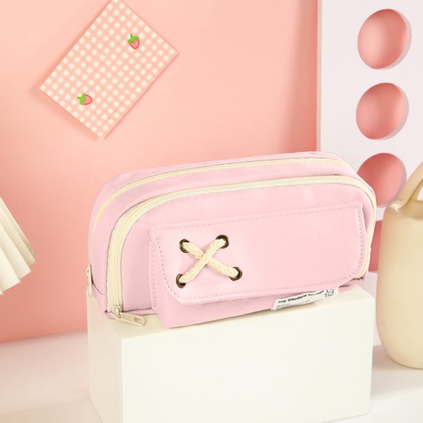 Fiudx Ofertas flash del día solo en línea Bolsa de papelería de gran capacidad para estudiantes, bolsa de almacenamiento de lona sucinta de alta apariencia