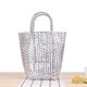 thumbnail image 1 of Xiao Hua Bolso de hombro tejido para mujer, bolso de mano y neceser, elegante bolso de playa de verano, 14 x 13 x 23 cm (plateado)., 1 of 5