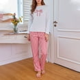 thumbnail image 2 of SJLDQY Valentines Women's Pajamas Set 2 Peice Pjs Set for Women Valentine's Day Love Heart Graphic Long Sleeve Pajama Tops Pants Soft Comfy Homewear Sleepwear Outfits, 2 of 4