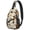 Halloween Black Cats, variant on Sling Backpack,Halloween Black Cats and Pumpkins Sling Bag with Water Bottle Holder,Waterproof Sling Bag for Men/Women with Headphone Jack for Hiking,Travel