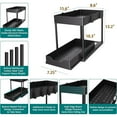 thumbnail image 2 of Under Sink Organizers and Storage, 2 Pack Pull Out Kitchen Bathroom Cabinet Organizer, 2 Tier Black Under Sink Storage for Bathroom Kitchen, Under Counter Storage Organizer with Hooks Hanging Cup, 2 of 7