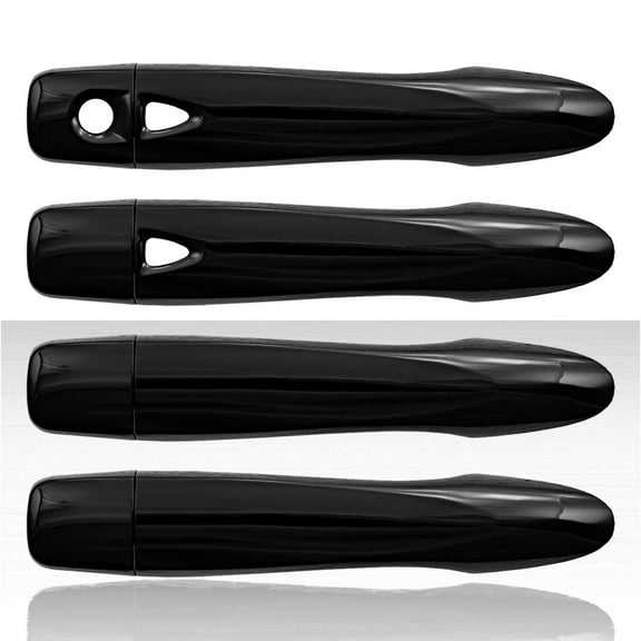 Set of 4 Door Handle Covers for 2014-2019 Nissan Rogue - Gloss Black w/Smart Key