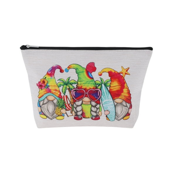 Unique Bargains 1 Pc Convenient Lightweight Makeup Bag for Vacation Travel White Flax