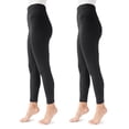 thumbnail image 3 of MUK LUKS Women's Jersey Fleece Lined High Waist Leggings, Sizes S/M to 1X/2X, 2-Pack, 3 of 6