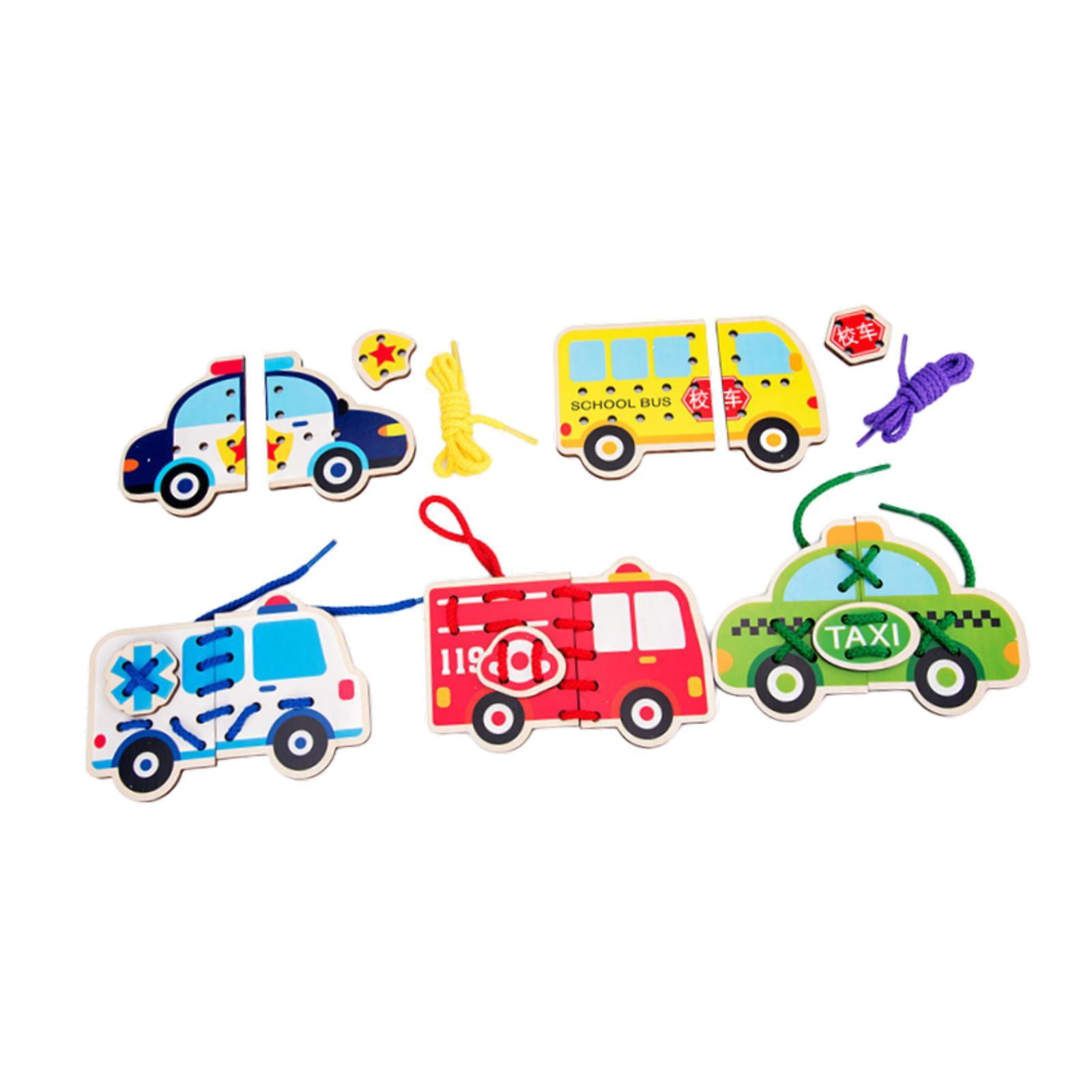 LeeQinersw Lacing Cards Gift for Boys Girls Early Development Threading Toys Sewing Kit Traffic