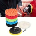 thumbnail image 3 of 8PCS 7 Inch Buffing Polishing Pads Kit 5pcs Polishing Sponge 1 pc Wool Pad 5 x Polishing Pads 1 x Adhesive Backer Pad with handle Waxing Buffing Pad Kit for Car, 3 of 7