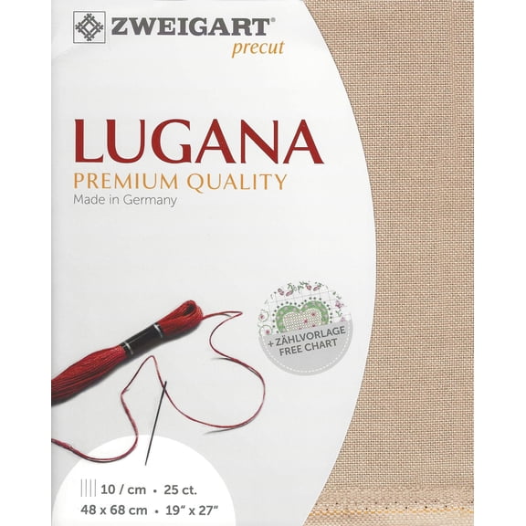 Precut Zweigart Lugana 25 count Nougat 3835/3021