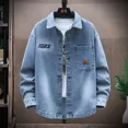 thumbnail image 2 of Abrigos de mezclilla para hombre con estampado negro Chaqueta vaquera para hombre Camisa vaquera de moda Diseñador estético Invierno 2024 Ropa masculina Casual Lxury G, 2 of 5