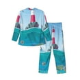 thumbnail image 2 of Kll Lighthouse Sea Port Sleepwear Mens Flannel Pajamas,Long Cotton Pj Set, 2 of 9