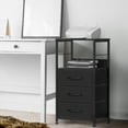 thumbnail image 5 of Black Nightstand for Bedroom, Side Table with 3 Drawers Modern Bedside Table with Storage Shelf, 5 of 8