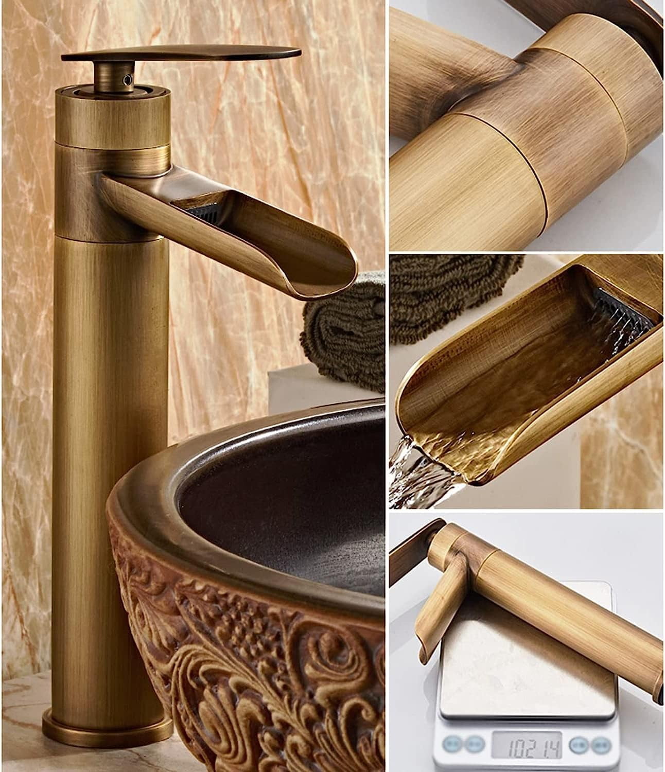 Faucet Waterfall tap Bathroom faucets Bathroom Sink Faucet Single Hole Tall Single Handle one Hole Bathroom Faucet Black Faucet Bathroom for Washbasin,White B