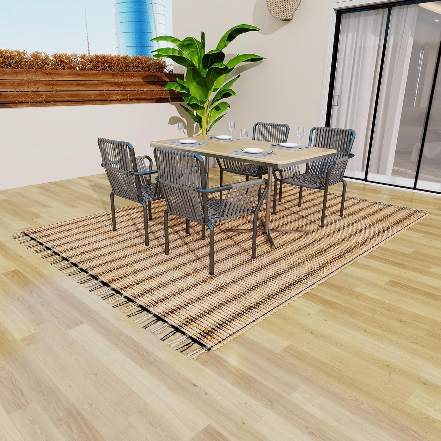 8x10 Ft Jute Natural Area Rug, Hand Woven Rug for Living Rooms, Kitchen, Bedroom & Dinings Home Decor (0.5 inch Thickness)