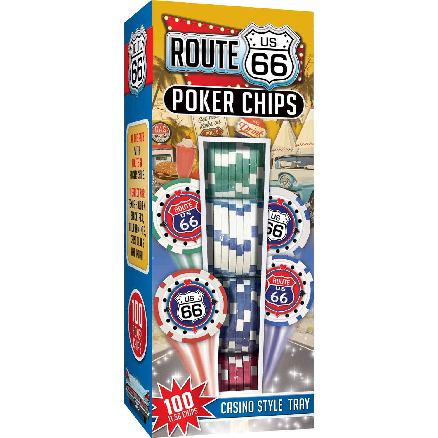 MasterPieces Casino Style 100 Piece Poker Chip Set - Route