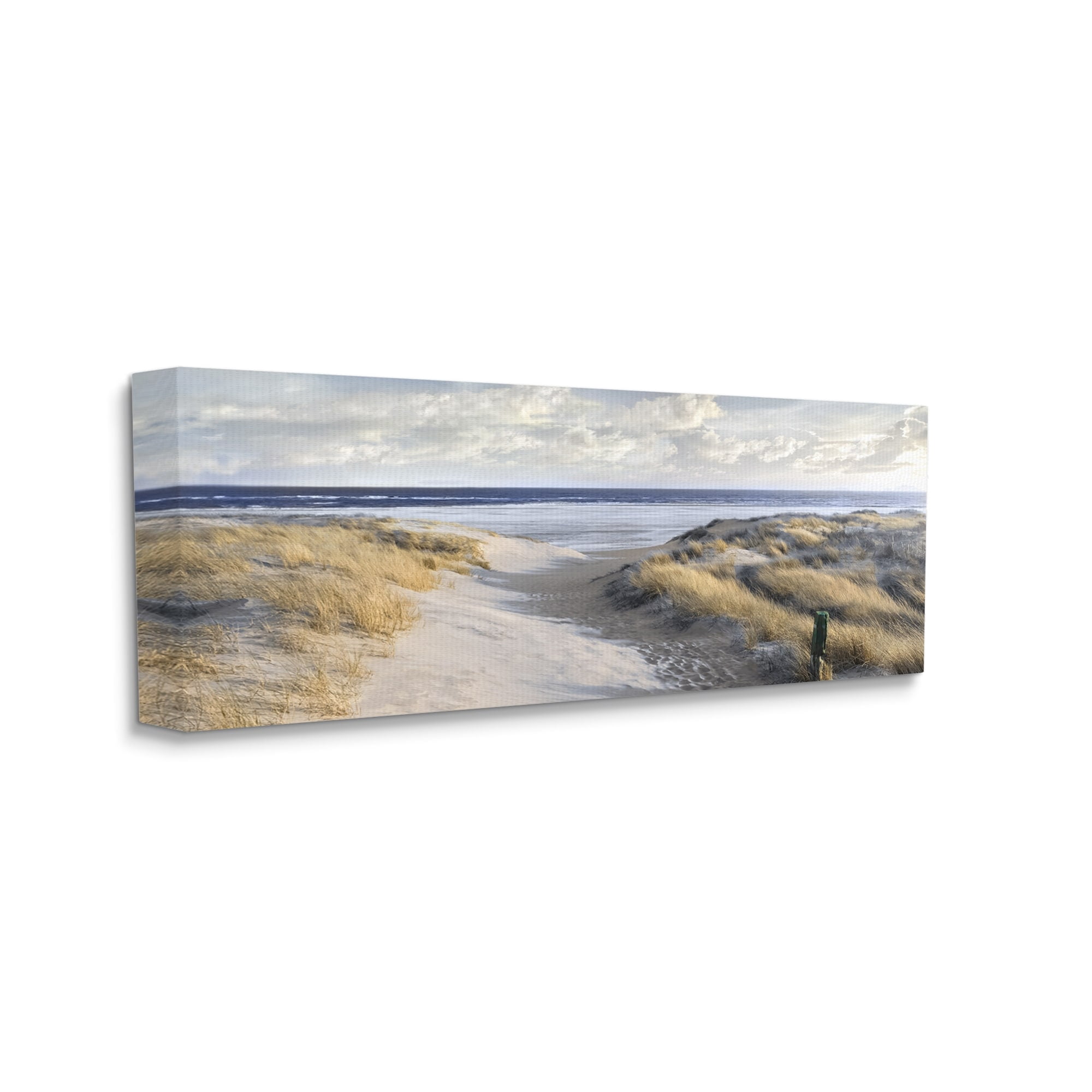 Stupell Industries Panoramic Beach Coastline Sand Dunes Fluffy Clouds , 48 x 20, Design by Mike Calascibetta