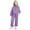 1Purple60, variant on XAOFW Girls Sets Fashion Long Sleeve O-Neck Solid Color Half-Zip Top Pants Big Kids Youth Two Piece Comfort Comfortable Breathable Lovely Party Night Outfits