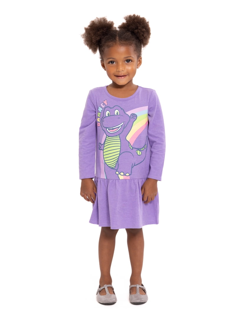Barney Toddler Girls Long-Sleeve Graphic Dress, Sizes 12M-5T - Walmart.com