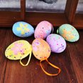 thumbnail image 2 of Fiaya Women Easter Egg Hanging Ornament Set, 6 Pieces Colorful Foam Egg Pendant, Mini DIY Crafts for Easter Home Party Supplies Decoration (2.36×1.57inch-B), 2 of 8