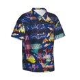 thumbnail image 2 of Daiia Sea Inhabitans and Herb Hawaiian Shirt for Men Gentle Cotton Regular Short Sleeve Casual-X-Large, 2 of 9